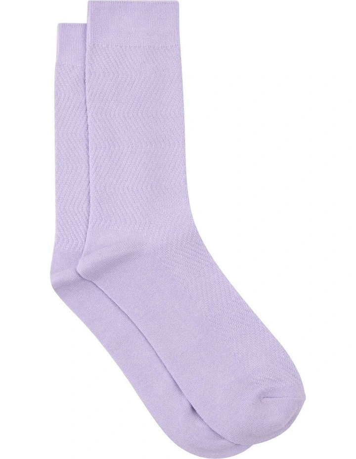 Textured Bamboo Sock in Lilac image 1