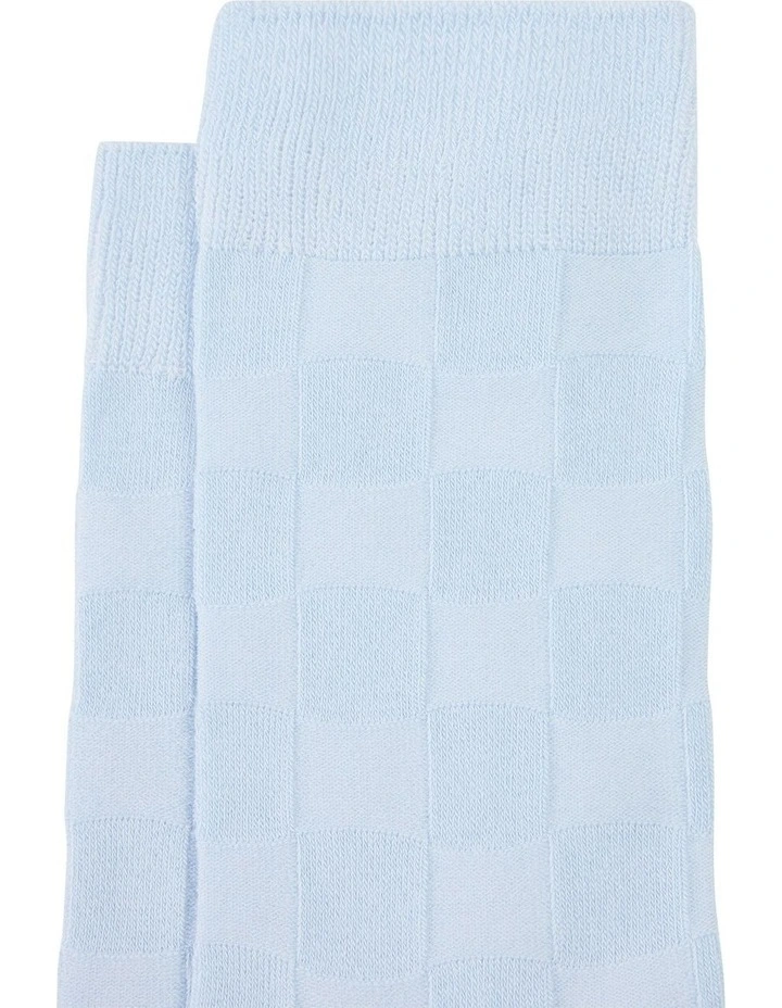 Check Texture Bamboo Sock in Light Blue image 2