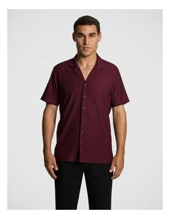 Murdock Textured Shirt in Burgundy