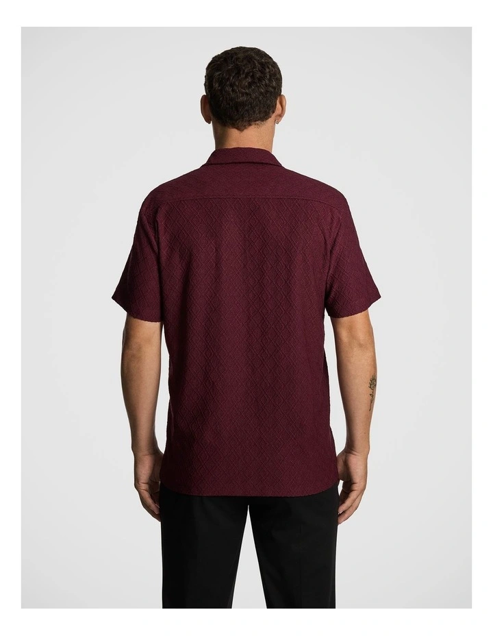 Murdock Textured Shirt in Burgundy image 2