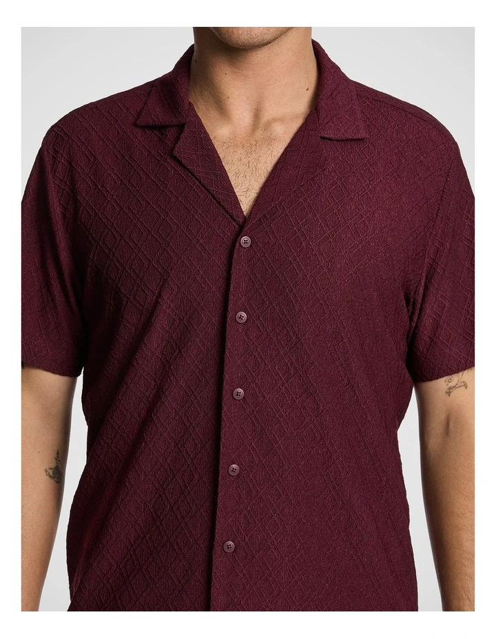 Murdock Textured Shirt in Burgundy image 3