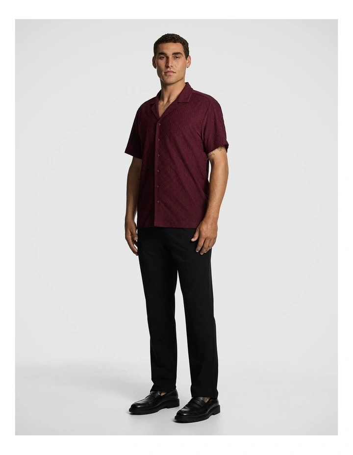 Murdock Textured Shirt in Burgundy image 4