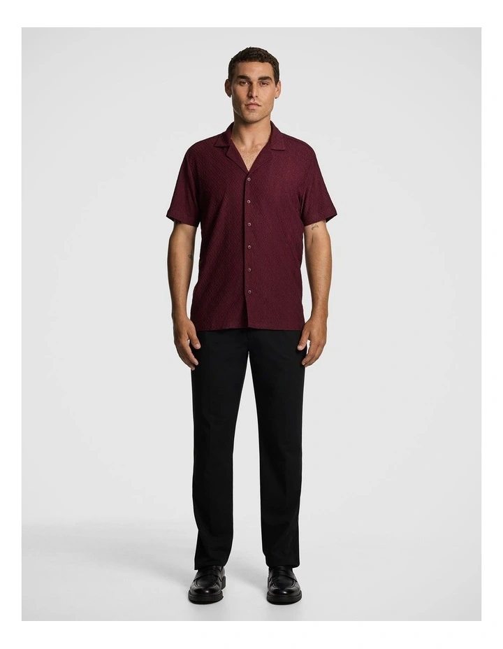 Murdock Textured Shirt in Burgundy image 5
