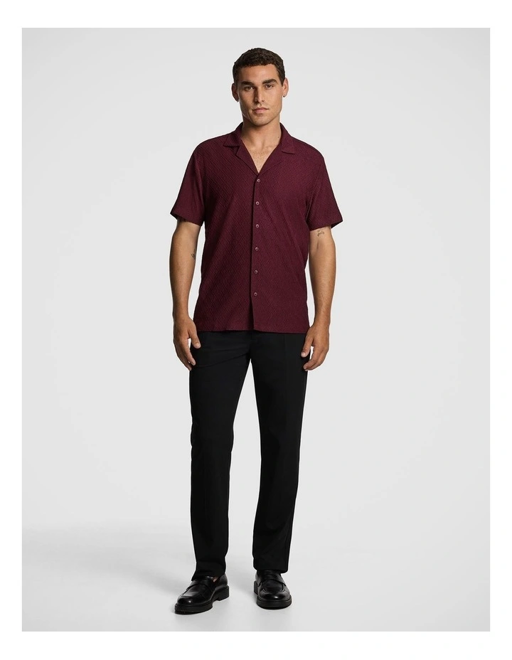 Murdock Textured Shirt in Burgundy image 6