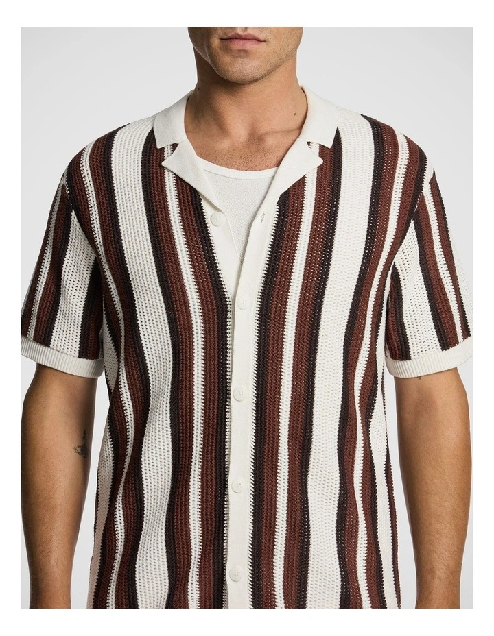 Tahiti Knitted Shirt in Chocolate image 3