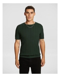 Alistar Knitted Tee in Forest