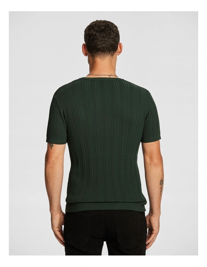 Alistar Knitted Tee in Forest image 2