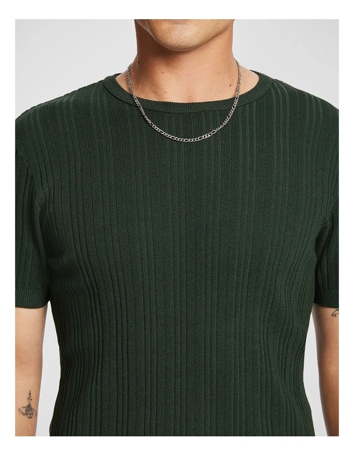 Alistar Knitted Tee in Forest image 3