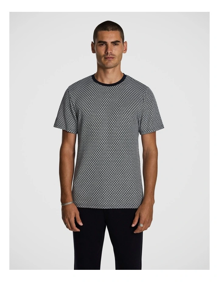 George Jacquard Tee in Navy image 1