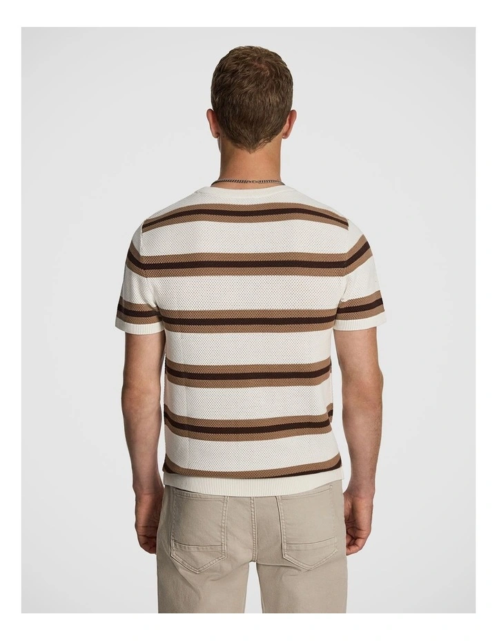 Albion Stripe Tee in Natural image 2