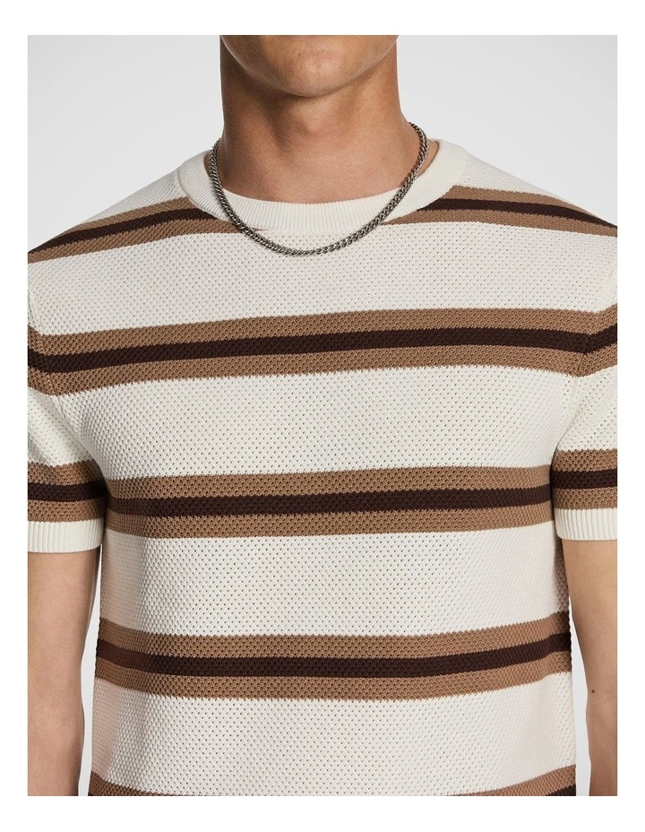 Albion Stripe Tee in Natural image 3