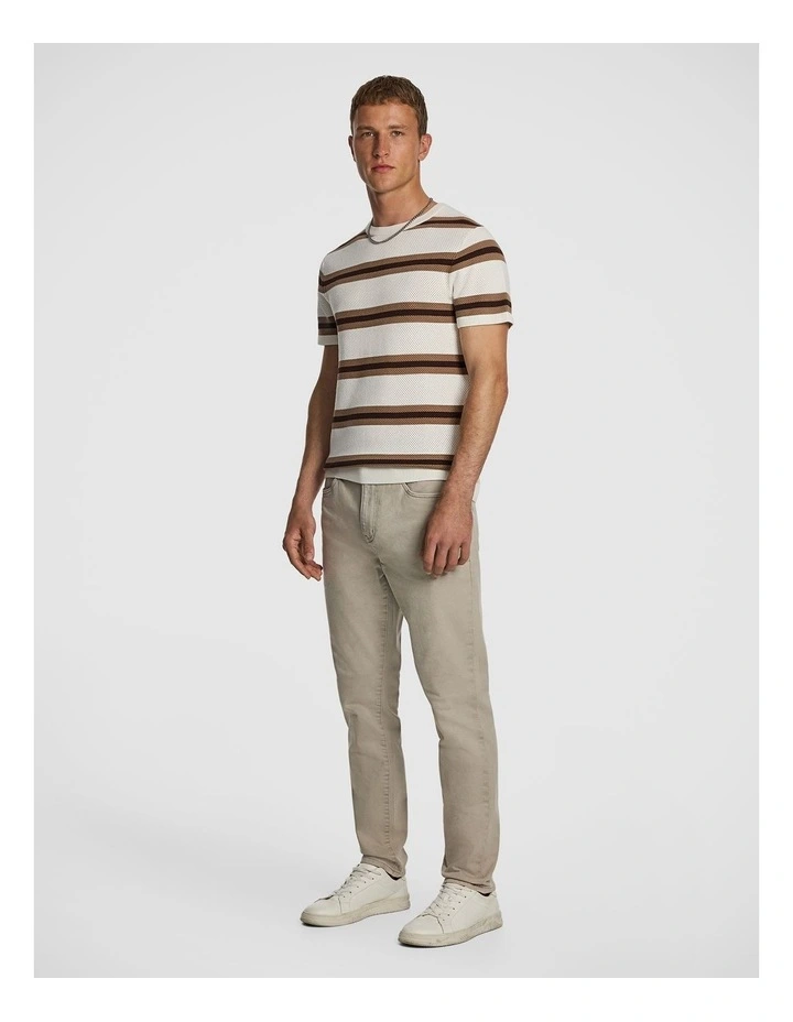 Albion Stripe Tee in Natural image 4