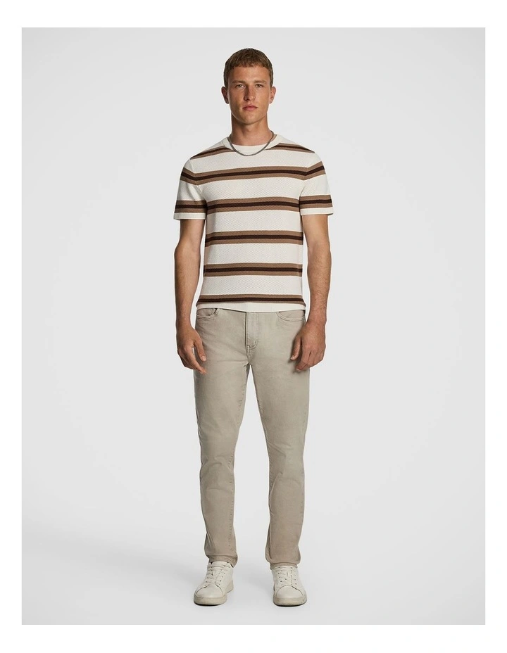 Albion Stripe Tee in Natural image 5