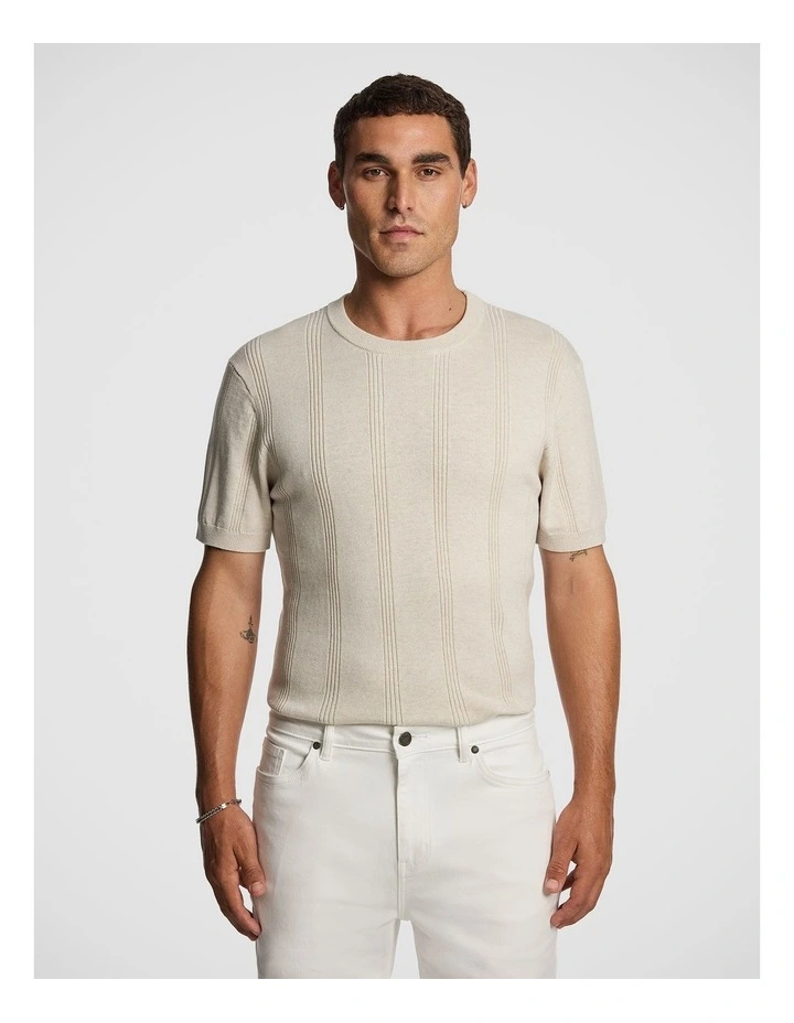 Tony Knitted Tee in Natural image 1
