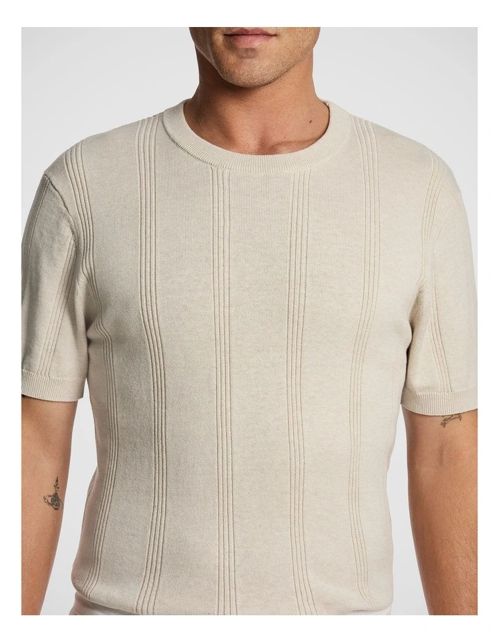 Tony Knitted Tee in Natural image 3