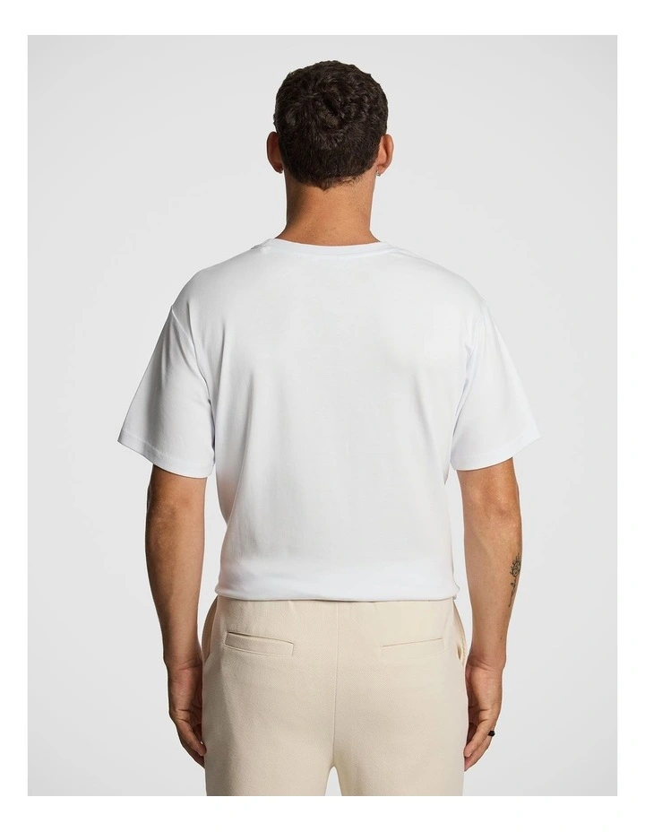 Zion Relaxed Mercerised Cotton Tee in White image 2