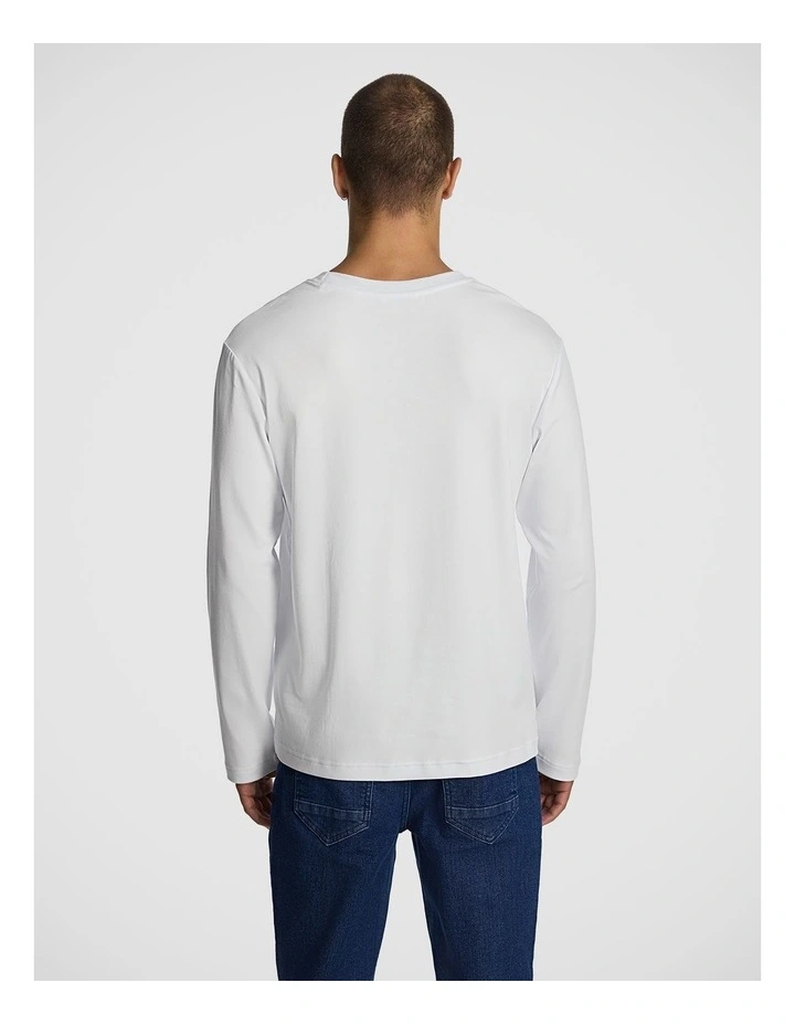 Zander Long Sleeve Tee in White image 2