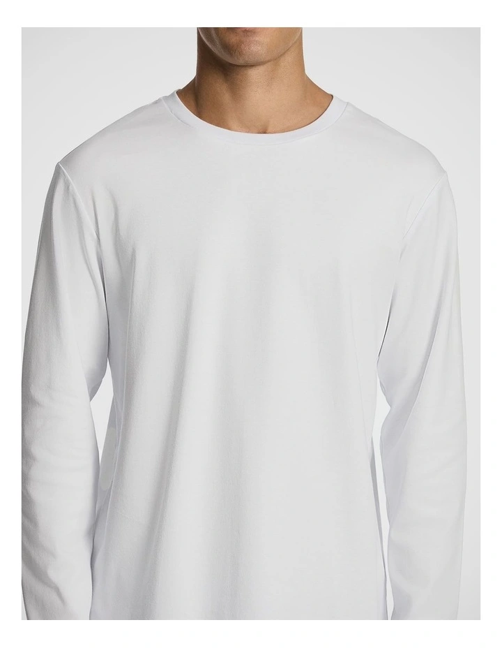 Zander Long Sleeve Tee in White image 3