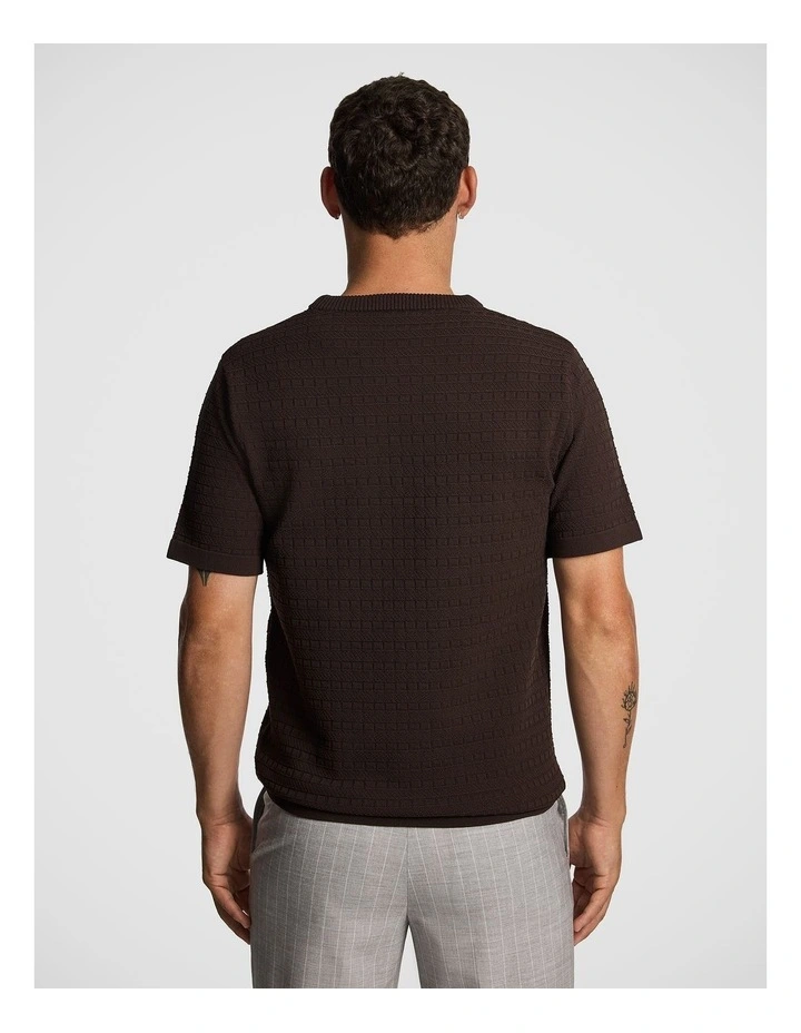 Amari Knitted Tee in Chocolate image 2