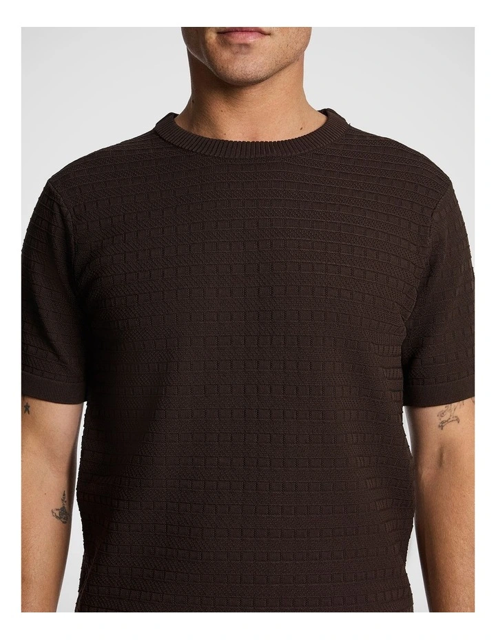 Amari Knitted Tee in Chocolate image 3