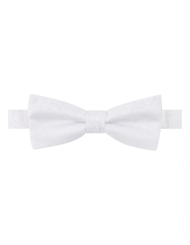 Rialta Paisley Bow Tie in White image 1