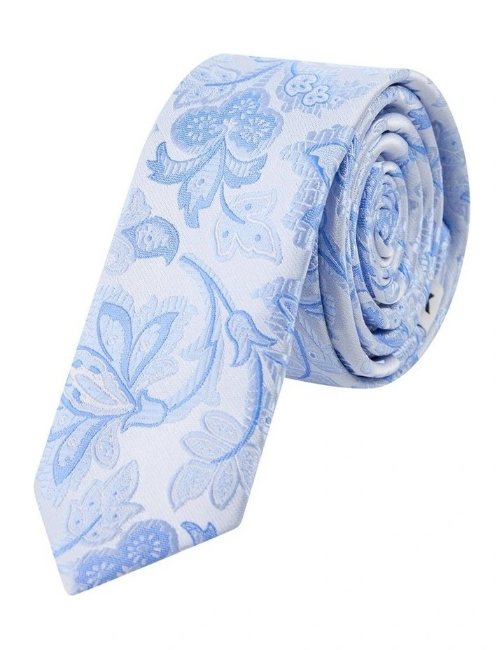 Elba Floral 5 Cm Tie in Blue image 1