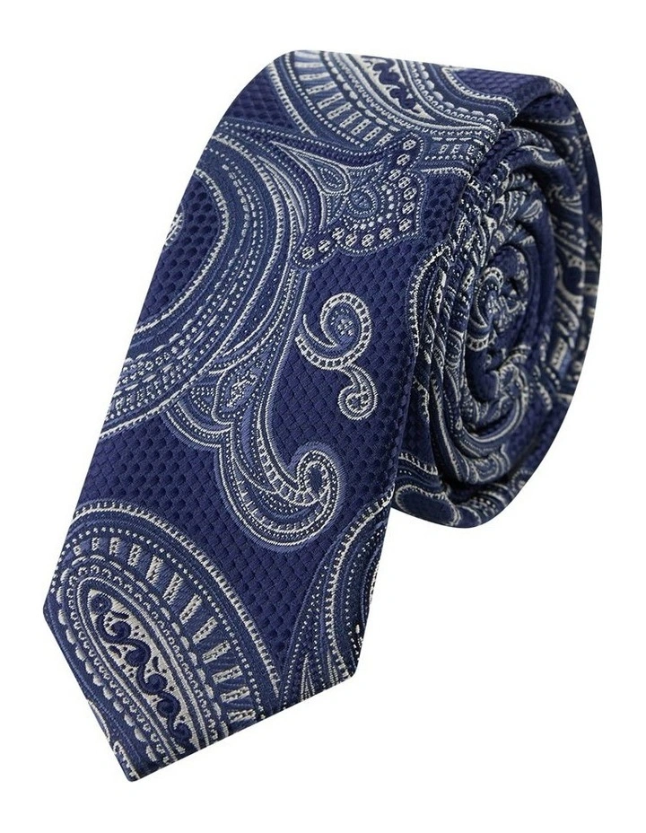 Lazio Paisley 5 Cm Tie in Navy image 1