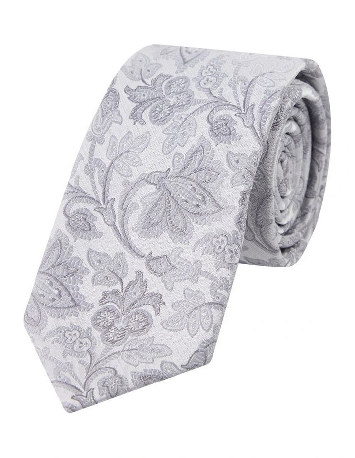 Vernazza Floral 6.5 Cm Tie in Silver image 1