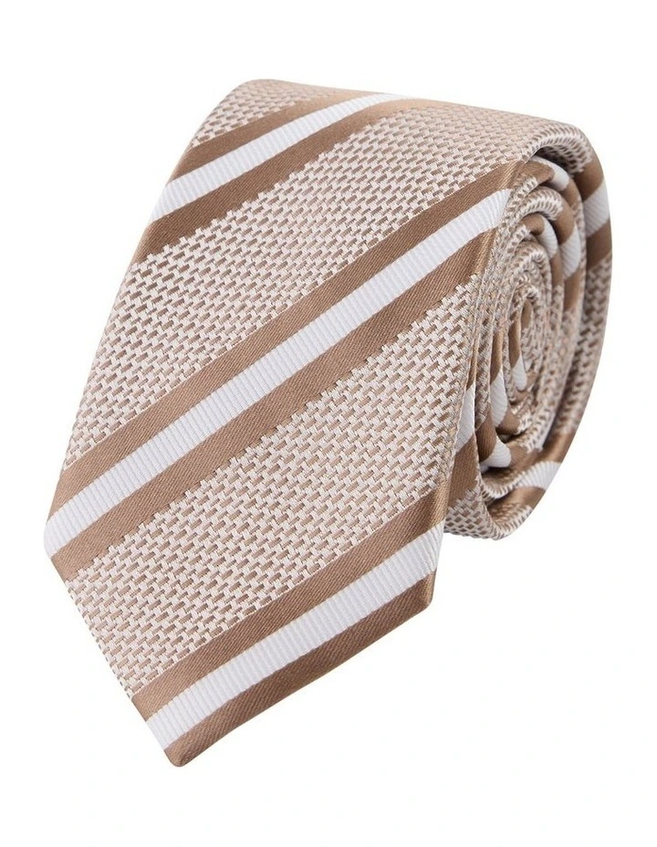 Portofino Stripe 6.5 Cm Tie in Natural image 1