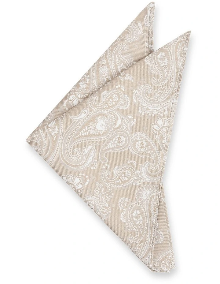 Puglia Paisley Pocket Square in Natural image 1