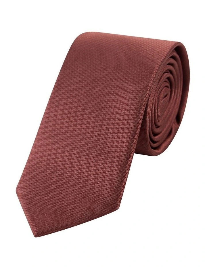 Rudy Textured Tie 6.5cm in Rust image 1