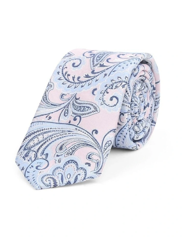 Messina Paisley Tie 6.5cm in Pink image 1