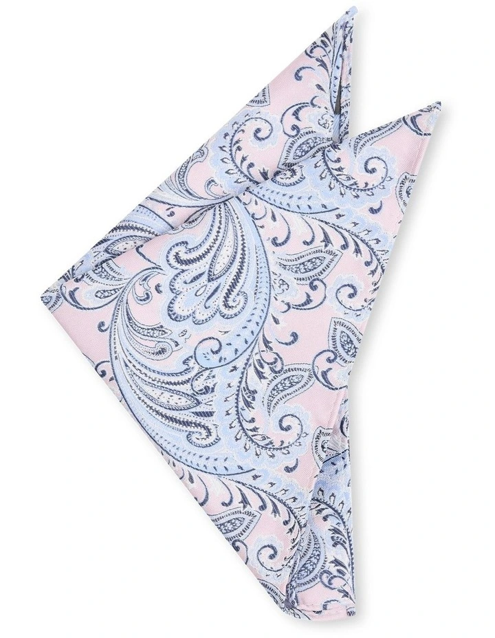 Messina Paisley Pocket Square in Pink image 1