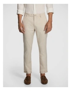 Rafael Check Slim Chino in Natural