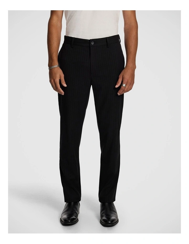 Velocity Pinstripe Regular Chino in Black image 1