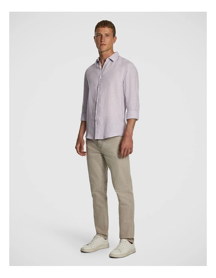 West Hampton Pure Linen Shirt in Lilac image 4
