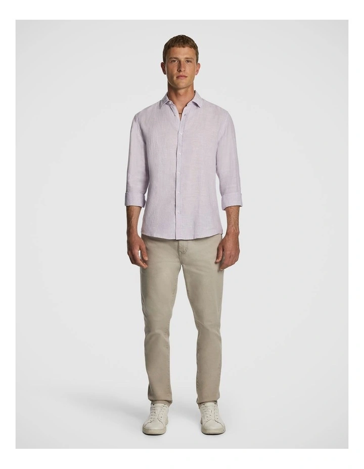 West Hampton Pure Linen Shirt in Lilac image 5