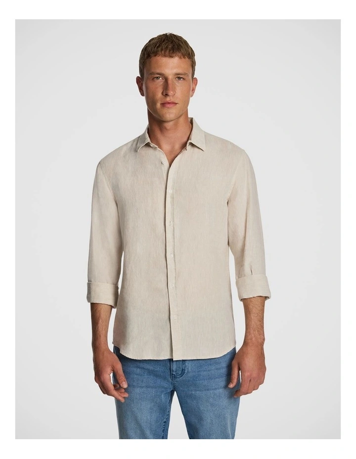 West Hampton Pure Linen Shirt in Natural image 1
