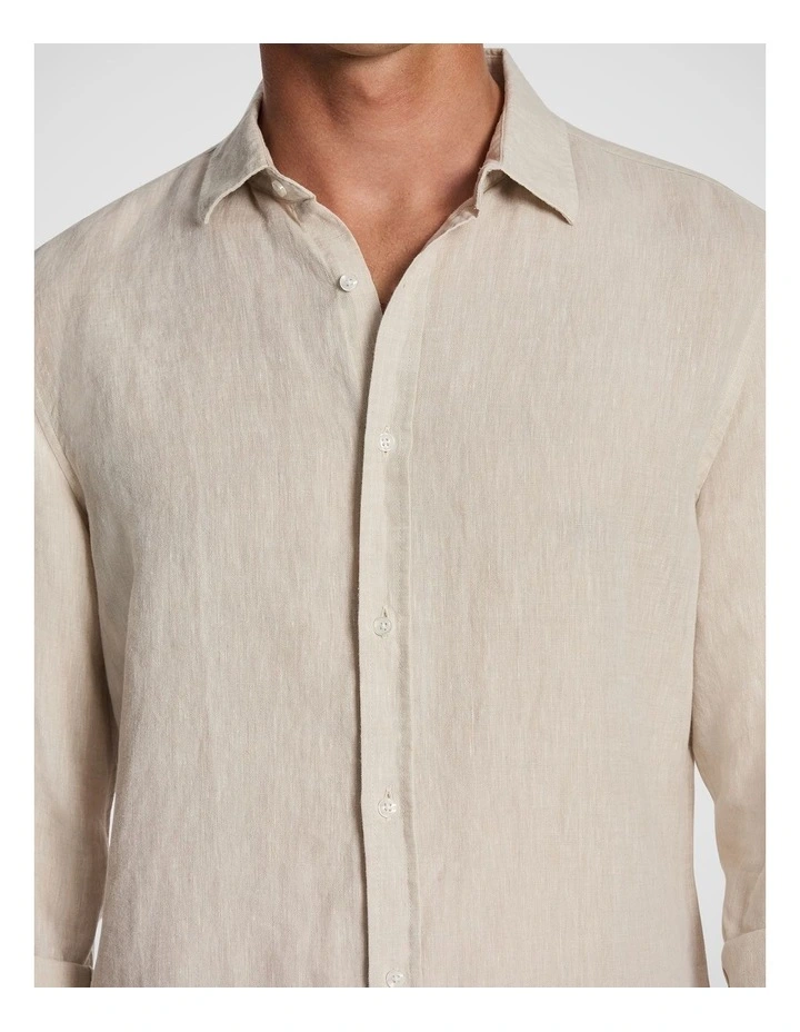 West Hampton Pure Linen Shirt in Natural image 3