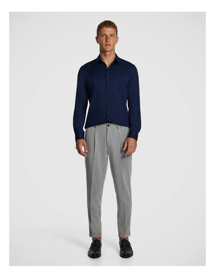 Heathcoat Slim Bamboo Shirt in Dark Blue image 5