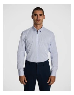 Irwin Check Bamboo Blend Slim Shirt in Light Blue