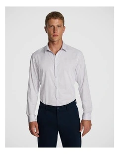 Forbes Check Bamboo Blend Slim Shirt in Lilac