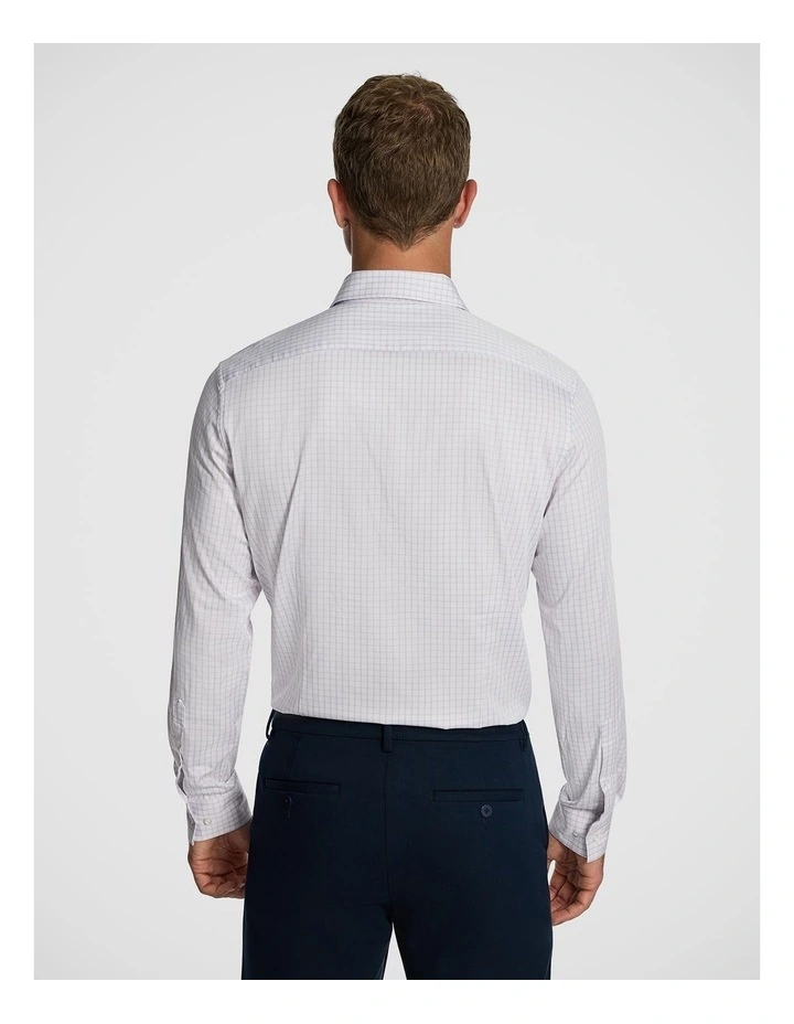 Forbes Check Bamboo Blend Slim Shirt in Lilac image 2