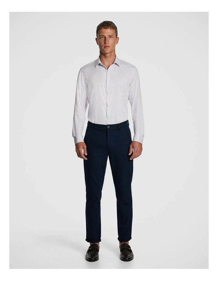 Forbes Check Bamboo Blend Slim Shirt in Lilac image 5