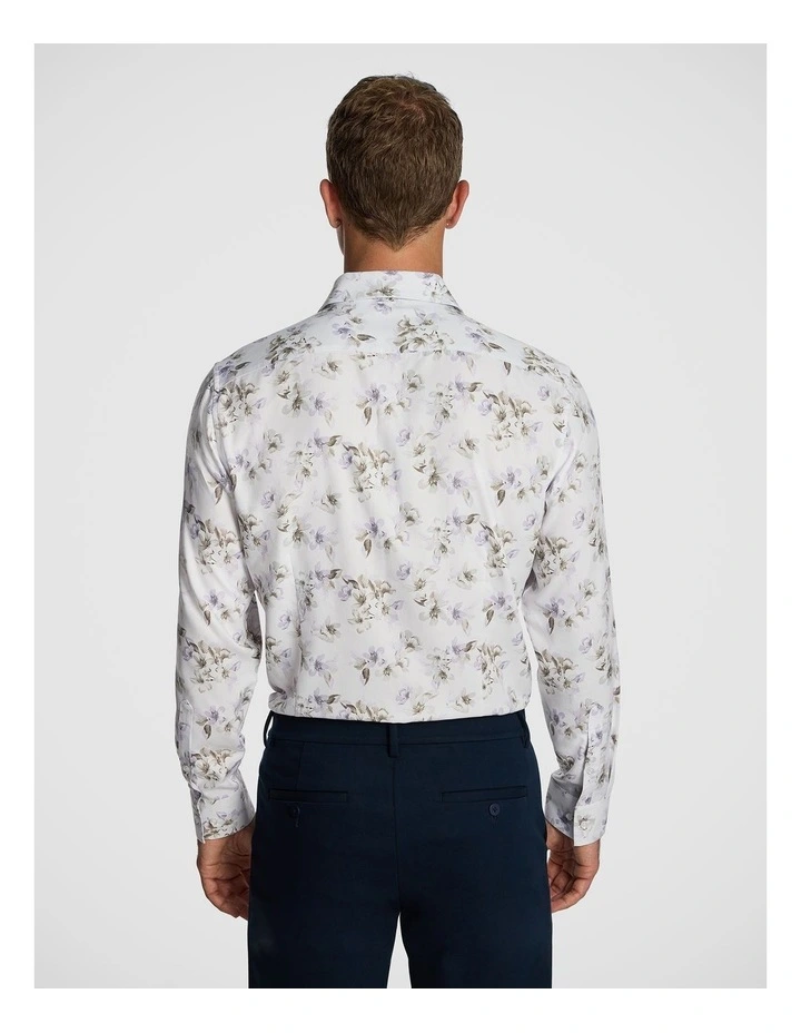 Derby Floral Bamboo Blend Slim Shirt in White image 2