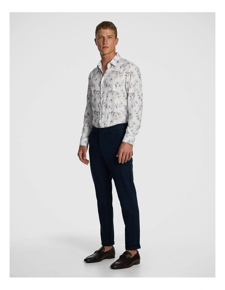 Derby Floral Bamboo Blend Slim Shirt in White image 4