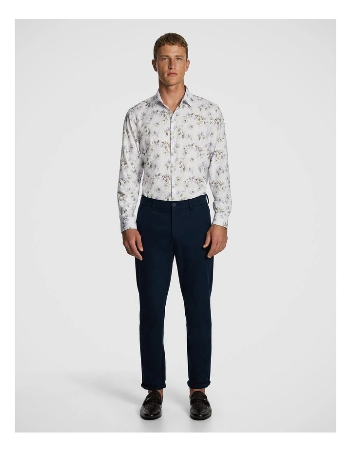 Derby Floral Bamboo Blend Slim Shirt in White image 5