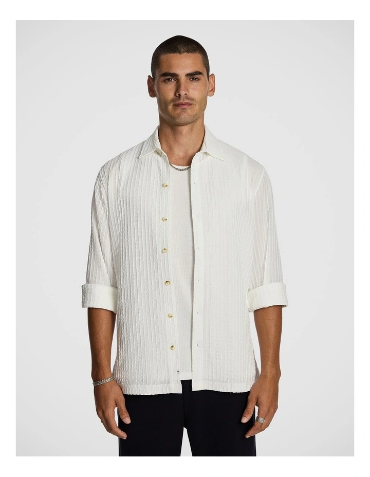 Bodhi Textured Shirt in White image 1