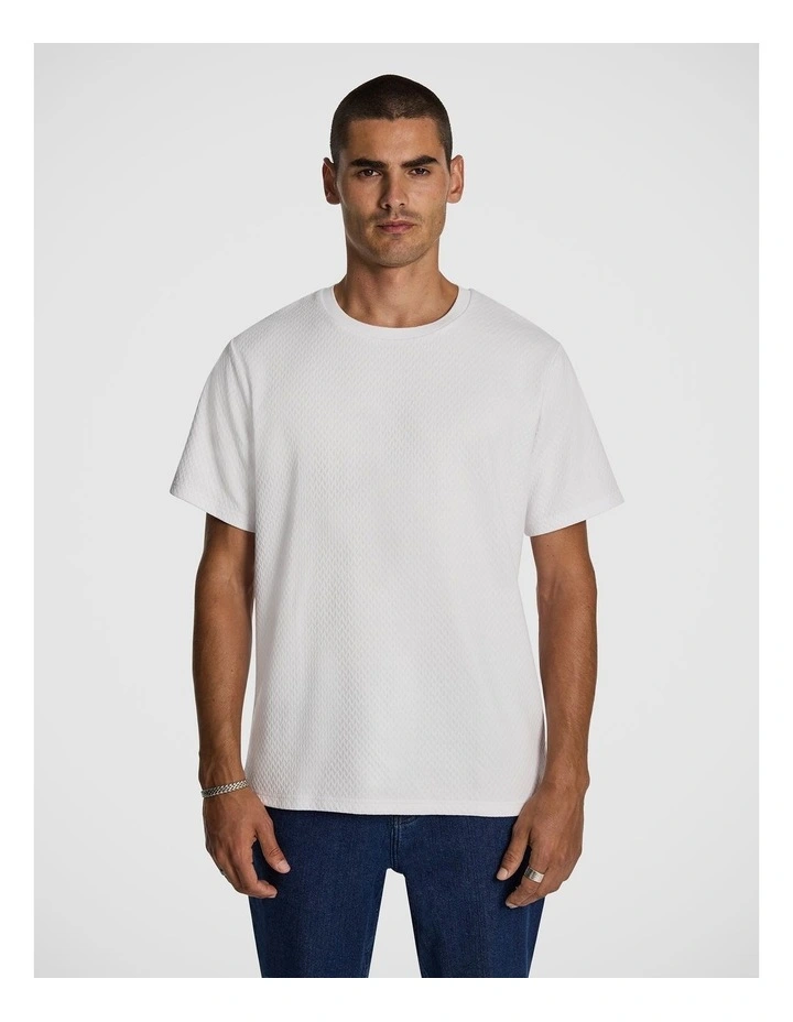 Hunter Textured Tee in White image 1