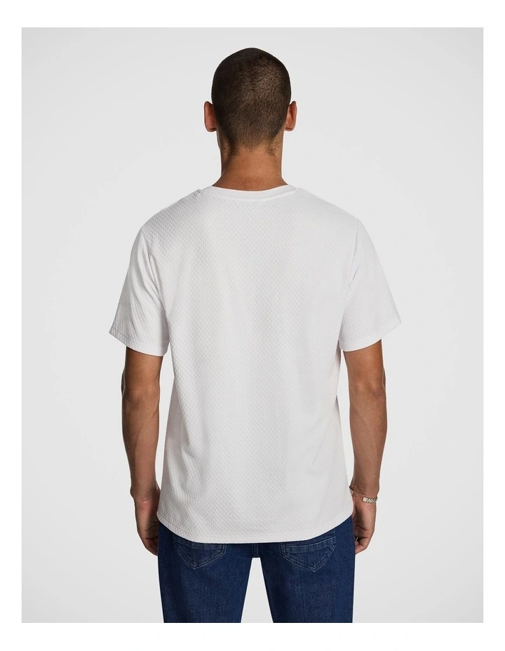 Hunter Textured Tee in White image 2